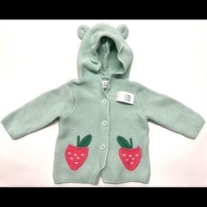 Baby Gap - Berry Garter Hoodie Sweater - 3-6M - New